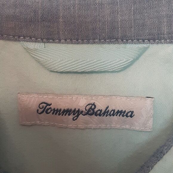 Tommy Bahama Button Up Shirt Adult Mens M Blue Long Sleeve Beach - Picture 5 of 11